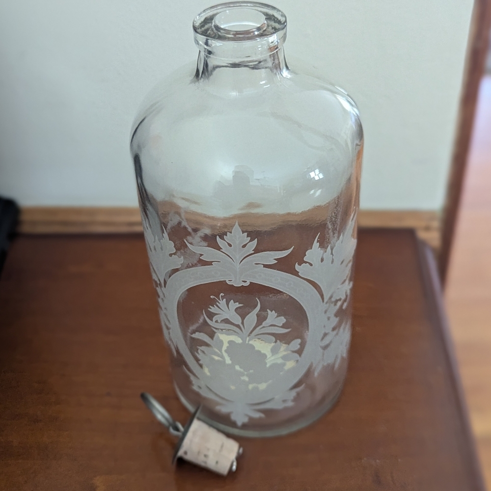 Vintage Shafford Etched Glass Apothecary Jar Portugal - Picture 2 of 5